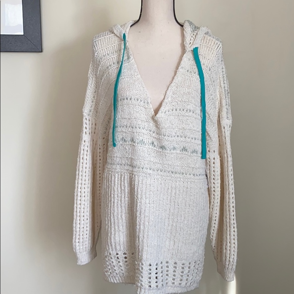 NWT Free People Sweater with Hood Natural Size M - Picture 1 of 7